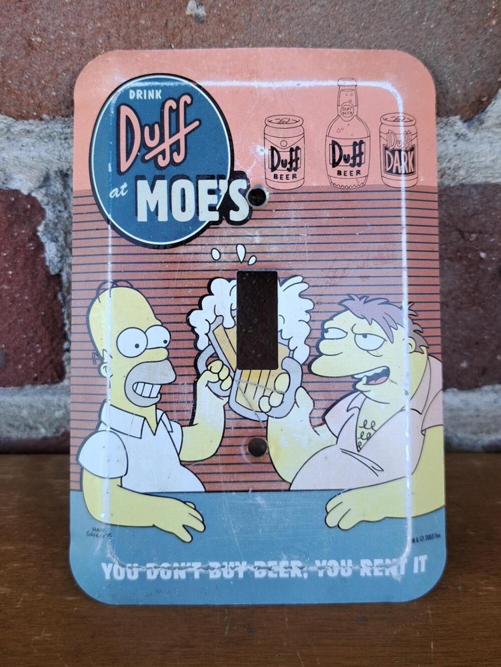 2003 The Simpsons Vintage Metal Light Switch Cover